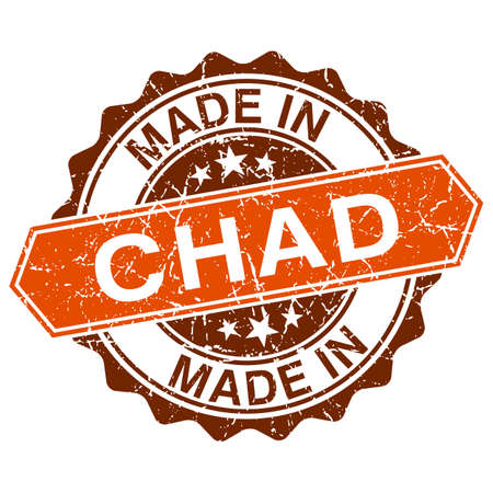 made in Chad vintage stamp isolated on white backgroundのイラスト素材