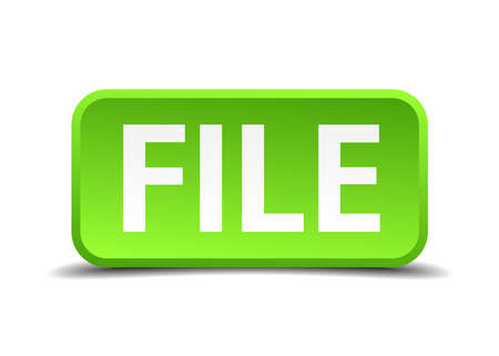 File green 3d realistic square isolated buttonのイラスト素材