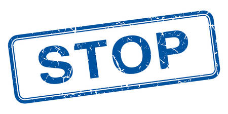stop blue square grungy vintage isolated stampのイラスト素材