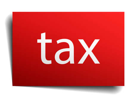 tax red paper sign on white backgroundのイラスト素材