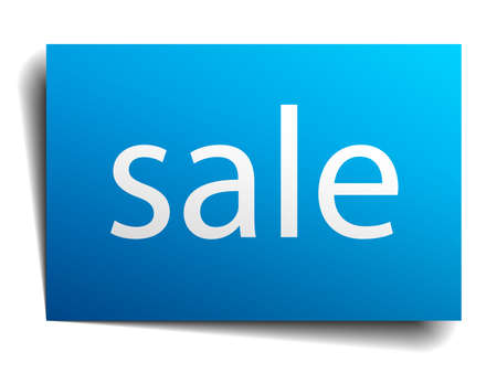 sale blue paper sign on white backgroundのイラスト素材
