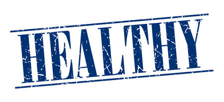 healthy blue grunge vintage stamp isolated on white backgroundのイラスト素材