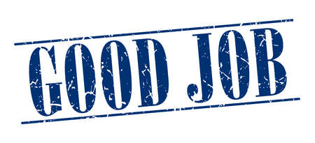 good job blue grunge vintage stamp isolated on white backgroundのイラスト素材