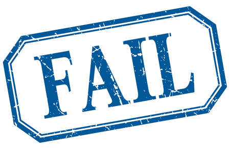fail square blue grunge vintage isolated label