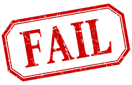 fail square red grunge vintage isolated labelのイラスト素材