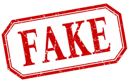 fake square red grunge vintage isolated labelのイラスト素材