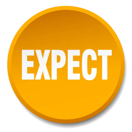 expect orange round flat isolated push buttonのイラスト素材
