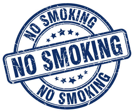 no smoking blue grunge round vintage rubber stampのイラスト素材
