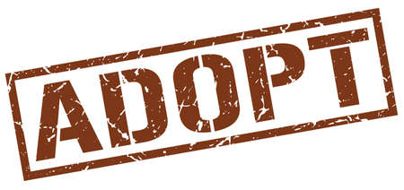 adopt brown grunge square vintage rubber stampのイラスト素材