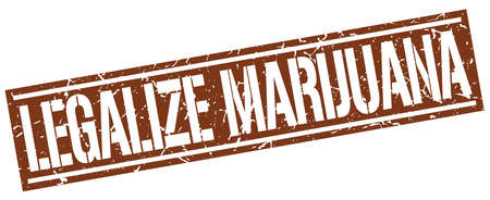 legalize marijuana square grunge stampのイラスト素材