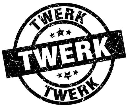 twerk round grunge black stampのイラスト素材