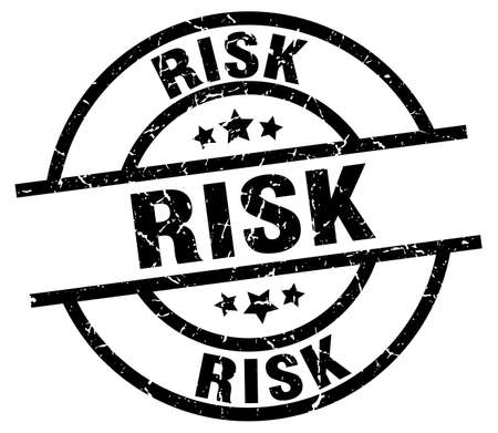 Risk round grunge black stampのイラスト素材