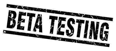 square grunge black beta testing stampのイラスト素材