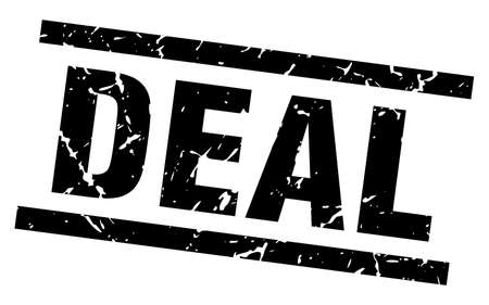 square grunge black deal stampのイラスト素材