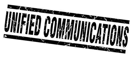 square grunge black unified communications stampのイラスト素材