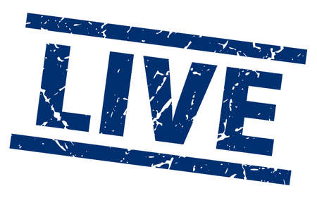 square grunge blue live stampのイラスト素材