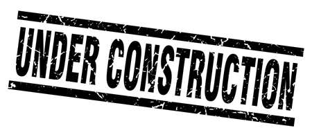 Square grunge black under construction stampのイラスト素材
