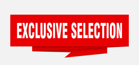 exclusive selection sign. exclusive selection paper origami speech bubble. exclusive selection tag. exclusive selection bannerのイラスト素材
