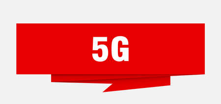 5g sign. 5g paper origami speech bubble. 5g tag. 5g bannerのイラスト素材