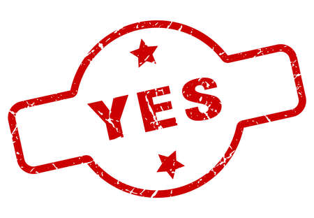 yes stamp isolated on whiteのイラスト素材