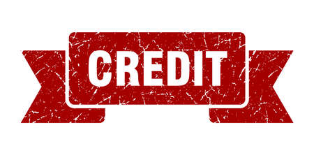 credit grunge ribbon. credit sign. credit bannerのイラスト素材