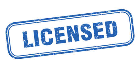 licensed stamp. licensed square grunge sign. licensedのイラスト素材