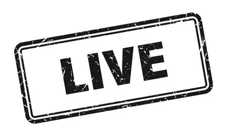 live stamp. live square grunge sign. liveのイラスト素材