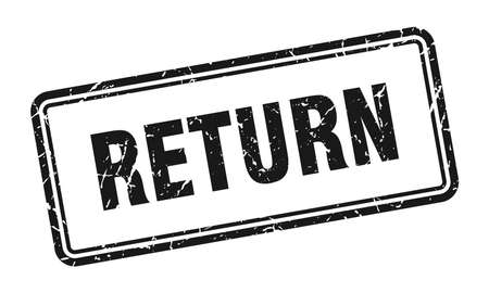 return stamp. return square grunge sign. returnのイラスト素材