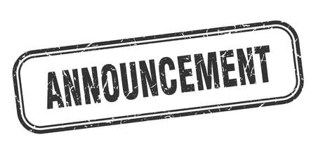 announcement stamp. announcement square grunge sign. announcementのイラスト素材