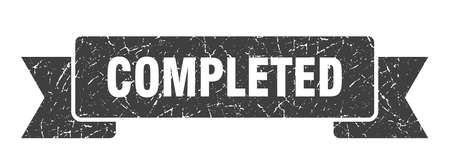 completed grunge ribbon. completed sign. completed bannerのイラスト素材