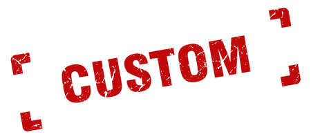 custom stamp. custom square grunge sign. customのイラスト素材