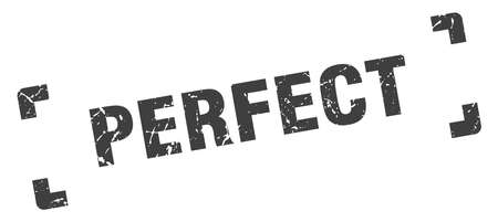 perfect stamp. perfect square grunge sign. perfectのイラスト素材
