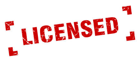 licensed stamp. licensed square grunge sign. licensedのイラスト素材