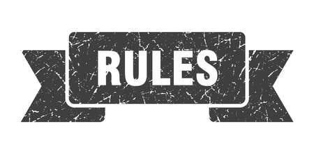 rules grunge ribbon. rules sign. rules bannerのイラスト素材