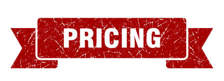 pricing grunge ribbon. pricing sign. pricing bannerのイラスト素材