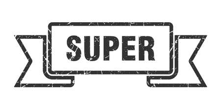 super grunge ribbon. super sign. super bannerのイラスト素材