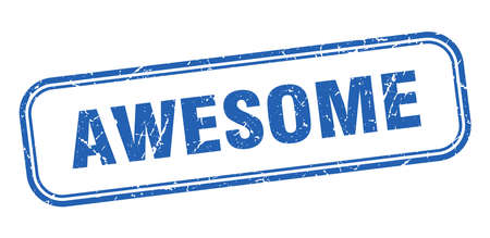 awesome stamp. awesome square grunge sign. awesomeのイラスト素材
