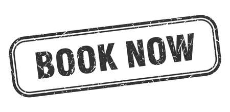 book now stamp. book now square grunge sign. book nowのイラスト素材