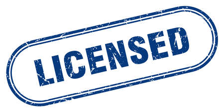 licensed stamp. licensed square grunge sign. licensedのイラスト素材