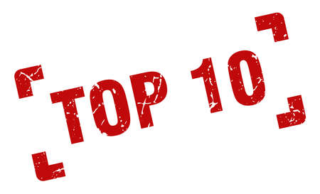 top 10 stamp. top 10 square grunge sign. top 10のイラスト素材