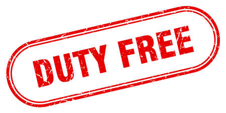 duty free stamp. duty free square grunge sign. duty freeのイラスト素材
