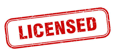 licensed stamp. licensed square grunge sign. licensedのイラスト素材