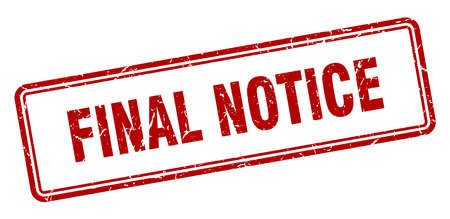 final notice stamp. final notice square grunge sign. final noticeのイラスト素材
