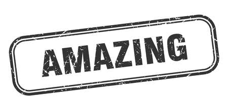 amazing stamp. amazing square grunge sign. amazingのイラスト素材