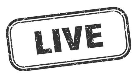 live stamp. live square grunge sign. liveのイラスト素材
