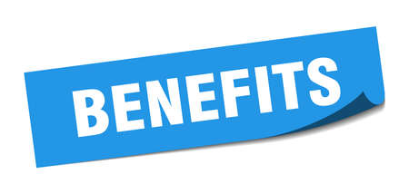 benefits sticker. benefits square isolated sign. benefitsのイラスト素材