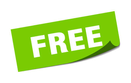 free sticker. free square isolated sign. freeのイラスト素材