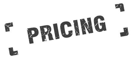 pricing stamp. pricing square grunge sign. pricingのイラスト素材