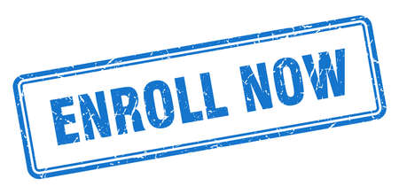 enroll now stamp. enroll now square grunge sign. enroll nowのイラスト素材