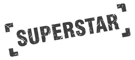 superstar stamp. superstar square grunge sign. superstarのイラスト素材